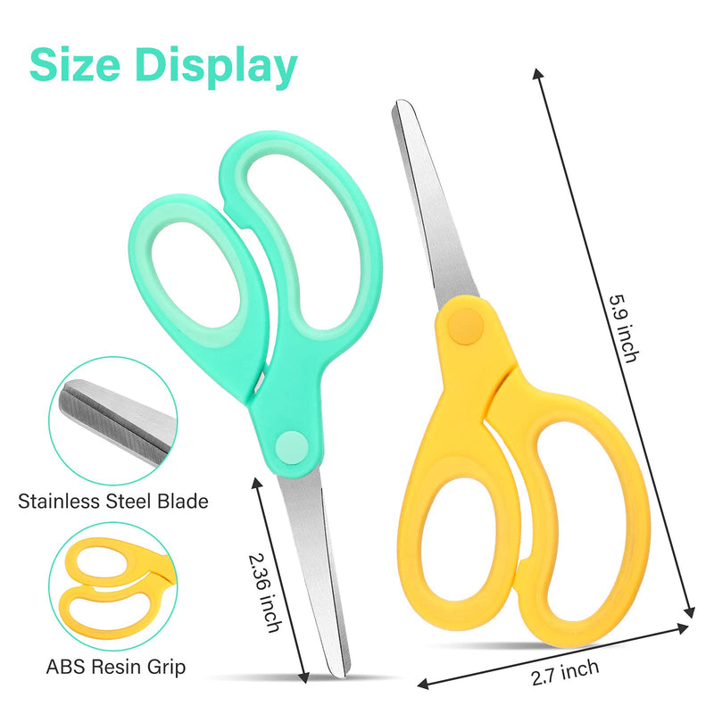 Left-Handed Kids Scissors Lefty Stainless Steel Scissors 5.9 Inch Left Handed Pointed Scissors Soft Grip Office Craft Shears Scissors for Office Home Household School Supplies (,3 Pieces) 3 - NewNest Australia