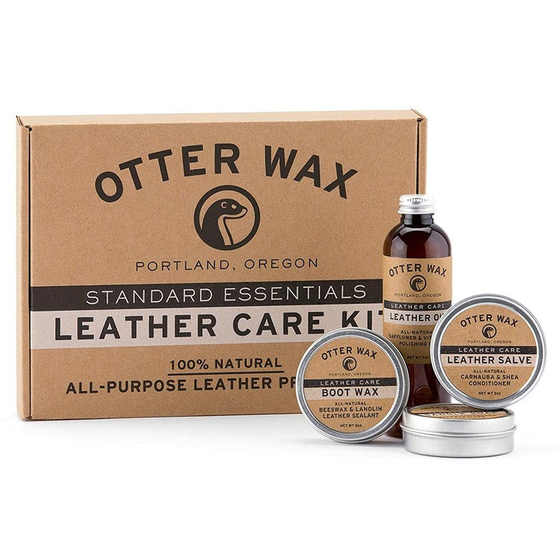 Otter Wax Leather Care Kit | 100% All-Natural Leather Care Products | Made in The USA | Includes Saddle Soap & Leather Salve | Color Safe | Ideal for Shoes, Boots, Jackets, Car Interiors - NewNest Australia