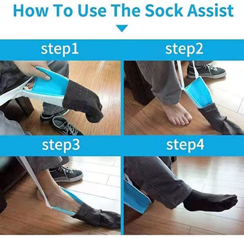 Healthman Socks Aid Easy on and Off Stocking Slider Pulling Assist Device Sock Helper for Elderly/Pregnant or Those with Reduced Mobility to Put on Their Socks Without Bending Down (Flexible) Flexible - NewNest Australia