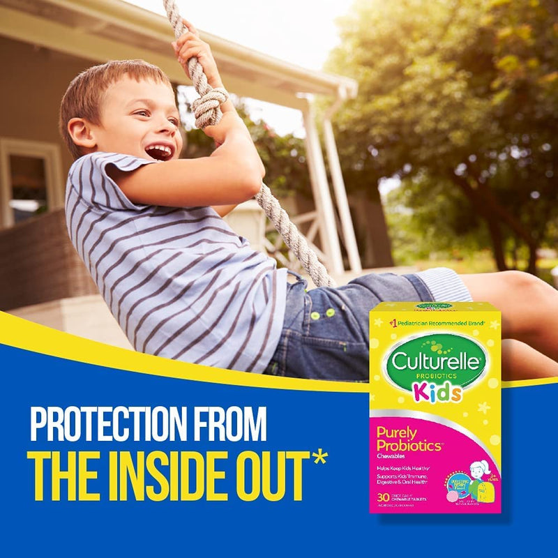 Culturelle Kids Chewable Daily Probiotic for Kids - Natural Berry - Supports Immune, Digestive, and Oral Health - For Age 3+ - Gluten, Dairy, Soy-Free - 30 count 30 Count Chewables - NewNest Australia