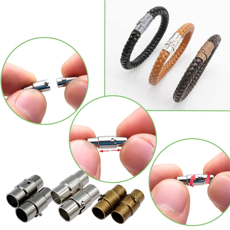 BZUEPRS 30 PCS Magnetic Clasps for Jewelry, Leather Cord End Caps Magnetic Locking Clasps and Closures, Jewelry Making Supplies for Leather Bracelet, Kumihimo (3 MM / 0.12 in) 3 MM / 0.12 IN - NewNest Australia