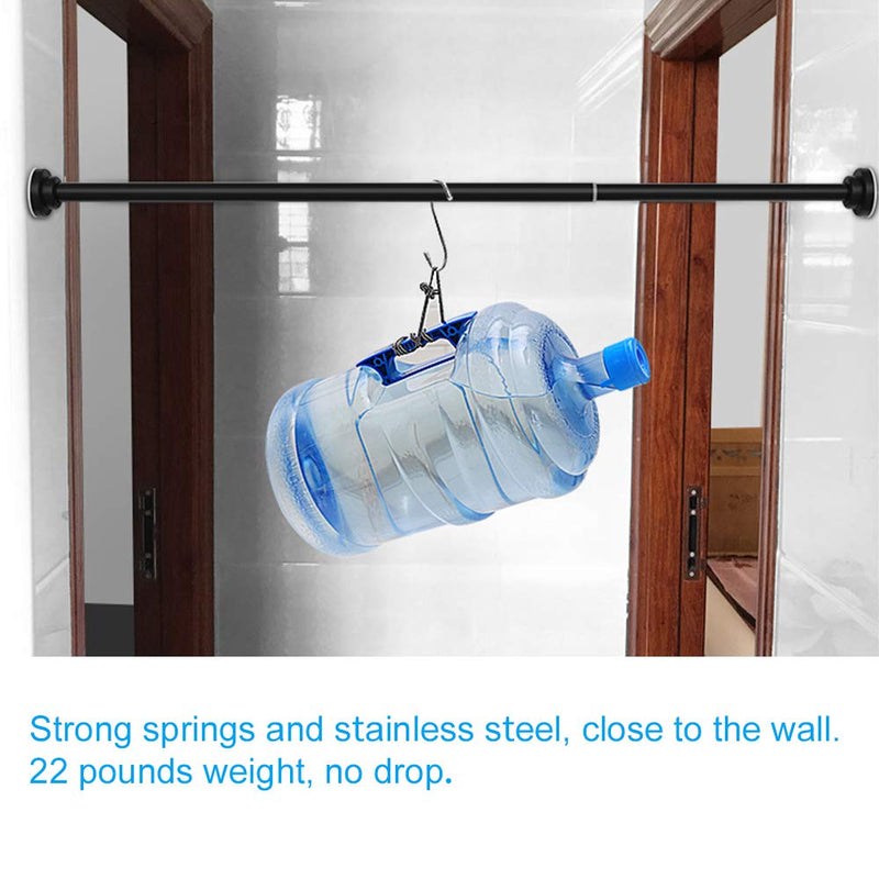 TEECK Shower Curtain Rod, 26-39 Inch Adjustable Tension Spring, Shower Rod, Premium Stainless Steel, Anti-Slip, No Drilling, No Rust, Never Collapse, for Bathroom, Black, Easy to use 26-39 Inches - NewNest Australia