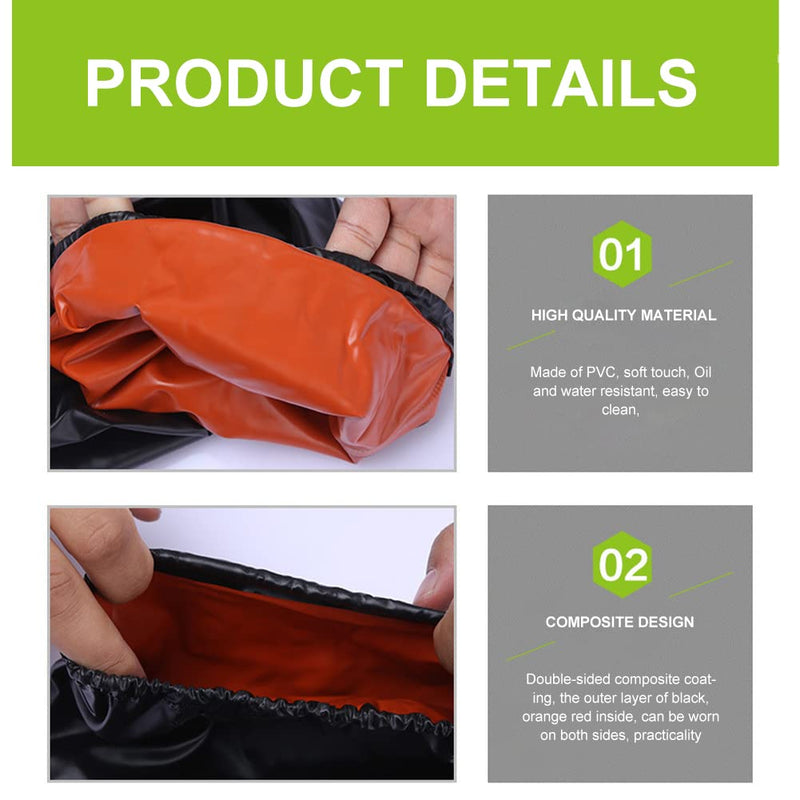 Waterproof Arm Sleeve Covers, Pvc Oilproof Arm Protector, Sleeve Protector, Forearm Protection, Includes Protector, Waterproof, For Kitchen Cleaning Washing Painting Cooking Dog Care, 1 Pair, Black/Red - NewNest Australia