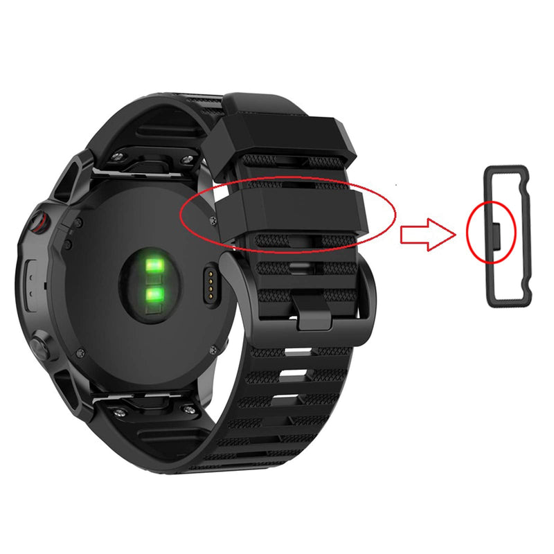 Replacement Fastener Ring for Garmin Fenix 3/Fenix 3 HR/Fenix 3 Sapphire/Fenix 5X/Fenix 5X Plus/Fenix 6X&6X Pro/Fenix 7X Solar/Descent Mk1/Quatix 3/Tactix Bravo Silicone Band Keeper Security Loop(Black-26mm) Black - NewNest Australia