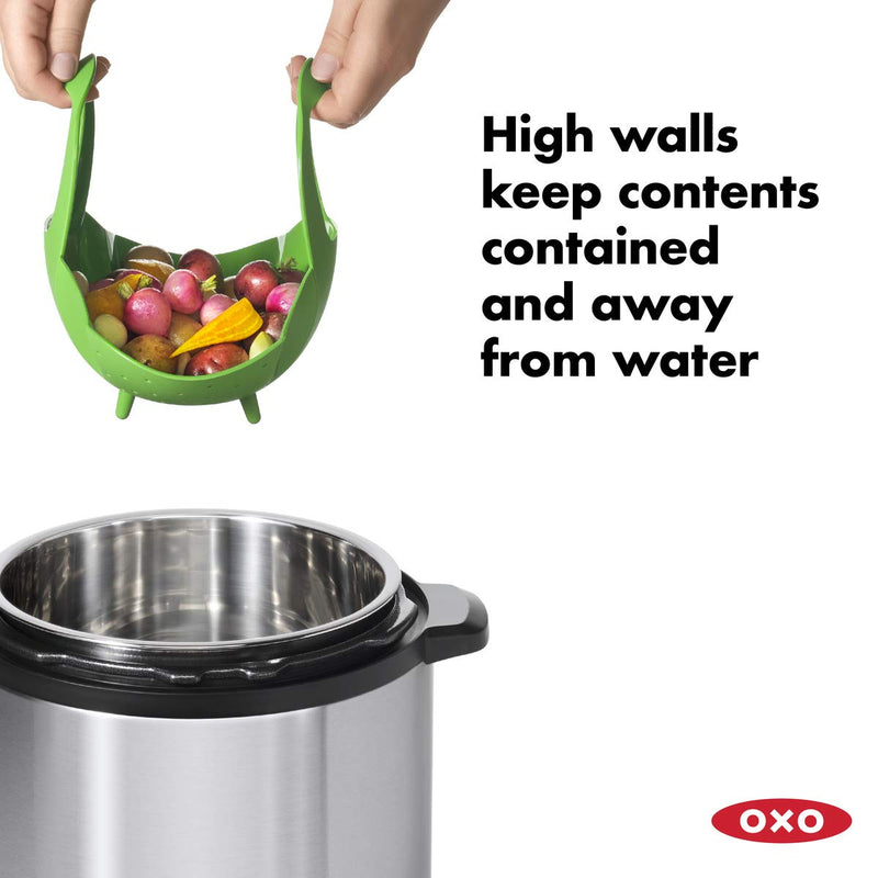 NewNest Australia - OXO Good Grips Silicone Steamer, Green Steamer Basket 