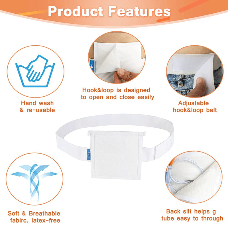 G Tube Holder Belt Feeding Tubes Accessories G Tube Covers Peg Tube Gastrostomy Catheter Pd Dialysis Belt Pads Drainage Medical Abdominal Dialysis For Men Women(28"~37") - NewNest Australia