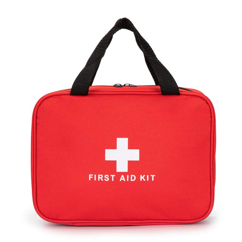 Jipemtra Red First Aid Bag Empty Travel Rescue Pouch First Responder Storage Medicine Emergency Bag for Car Home Office Kitchen Sport Outdoors (Red with Zippered Mesh Bags) Red With Zippered Mesh Bags - NewNest Australia