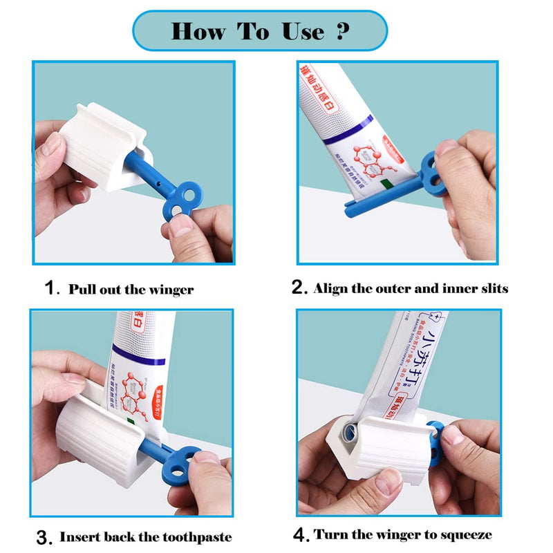 Udqyq 4 Pieces Toothpaste Tube Squeezer/Toothpaste Dispenser, High-Quality Toothpaste Holder, Toothpaste Seat Holder, Tube Press For Ointments, Toothpaste, Hair Dye, Hand Cream And More. - NewNest Australia