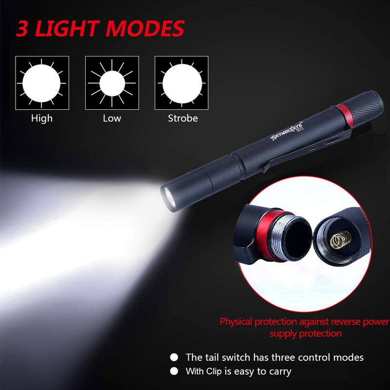 700 Lumen LED Pen Flashlight,10 Pcs Small Flashlights, EDC XPE Medical Nurse Penlight with Clip 10 Pcs#Black - NewNest Australia