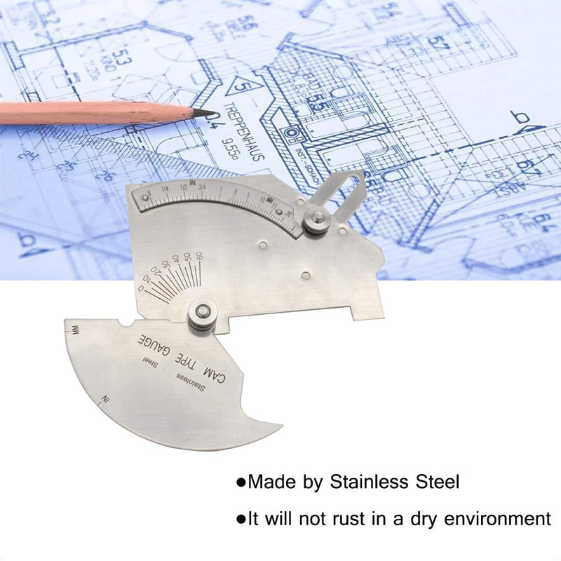 WeldingStop Bridge Cam Gauge Welding Fillet Throat Gage Welding Gauge MG-8 for Inspection of Welded Surface Weld Joints Bevel Angle Inch/mm Stainless Steel Weld Gage - NewNest Australia