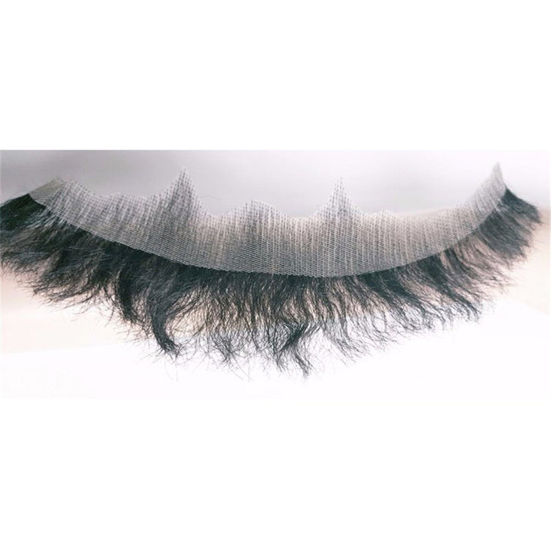 Remeehi Goatee Men's Beard Real Hair Lace Handmade Mustache for Fancy Dress Black Zhou - NewNest Australia