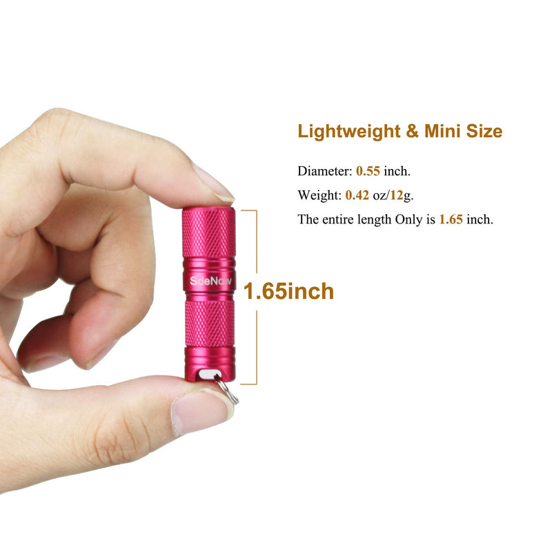 Mini Flashlight Keychain with Micro USB Tiny Flashlight Brightness can Achieve up to 200 lumens for EDC Torch (Red) - NewNest Australia