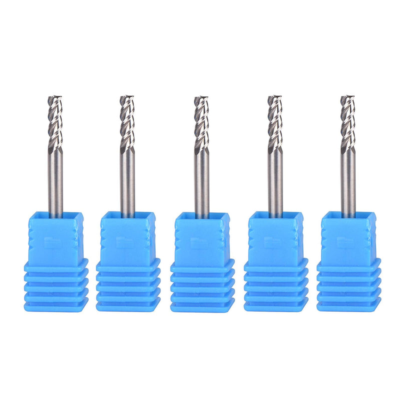 SpeTool 1/8 End Mills for Aluminum 3 Flutes CNC Spiral Router Bits for Aluminum Cut Non-Ferrous Metal Upcut 1.5 inches Long 5 Pieces 1/8 shank-1/8 head - NewNest Australia