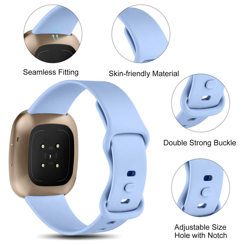 GEAK 15 Pack Bands Compatible with Fitbit Versa 3/Fitbit Sense Bands, Soft Replacement Wristband for Fitbit Sense/Versa 3 Bands Women, Flexible Waterproof Sport Watch Strap for Women Men Small 15 Pack - NewNest Australia
