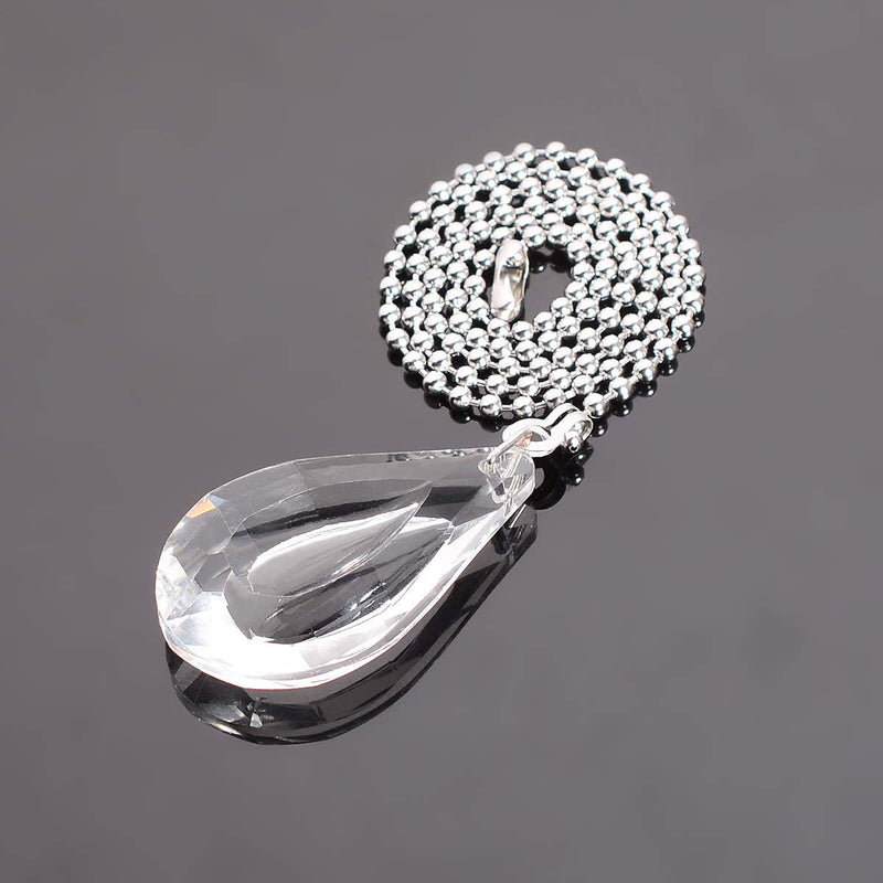 longsheng Clear Crystal Prism Drop Dazzling Crystal Ceiling Fan Pull Chain Pull Chain Extension with Connector for Ceiling Light Fan Set of 4 with Gift Box - NewNest Australia