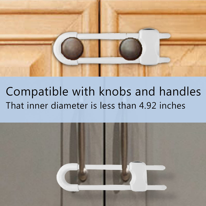 Sliding Cabinet Locks, Child Safety Locks U-Shaped Adjustable Child Proof Locks Multi-Purpose Latches for Drawers Closets Refrigerators Storage Doors Knobs Handles, 4PCS - NewNest Australia