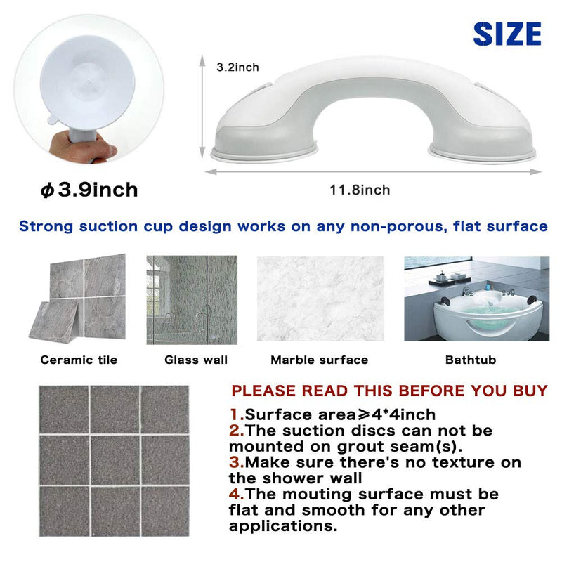 Nethinking Suction Bathroom Grab Rails, Hand Rail for Disabled, Portable Mobility Aids Safety Handle with Suction Cup Fitting, No Fixings Needed for Bathroom, Children and Disability Aids (2 Pack) 2 - NewNest Australia