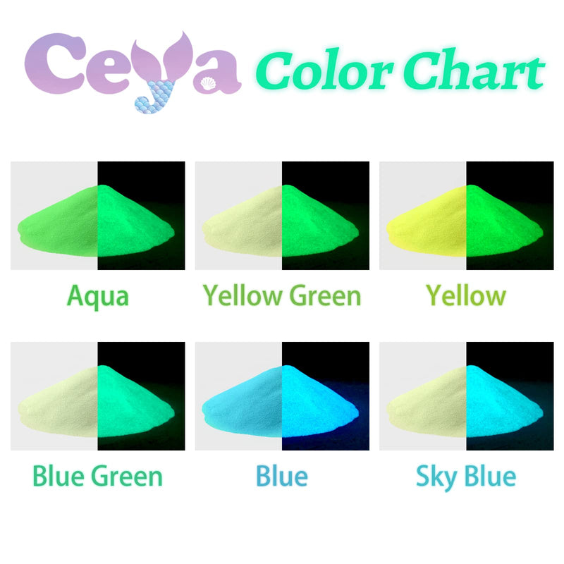 Ceya Fluorescent Aqua Glow Powder, 5.3oz/150g Glow in The Dark Pigment Powder, Luminous Powder Resin Color Pigment, Fluorescent Pigment Dye for Epoxy Resin Slime Paint Nail Art Party DIY Crafts - NewNest Australia