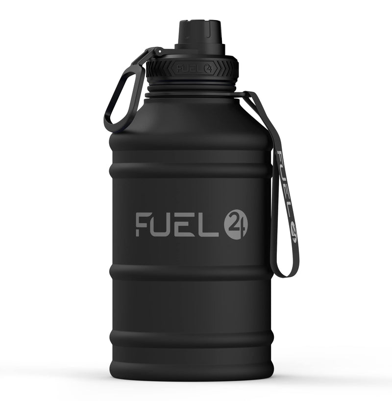 Fuel24 Stainless Steel Jug - 1.3 or 2.2 Litre Water Bottle - Extra Strong, BPA Free, Leak Proof - Large Gym Sports Bottle, 1.3L, 2.2L, Metal Bottle - Colour Options Stealth - NewNest Australia
