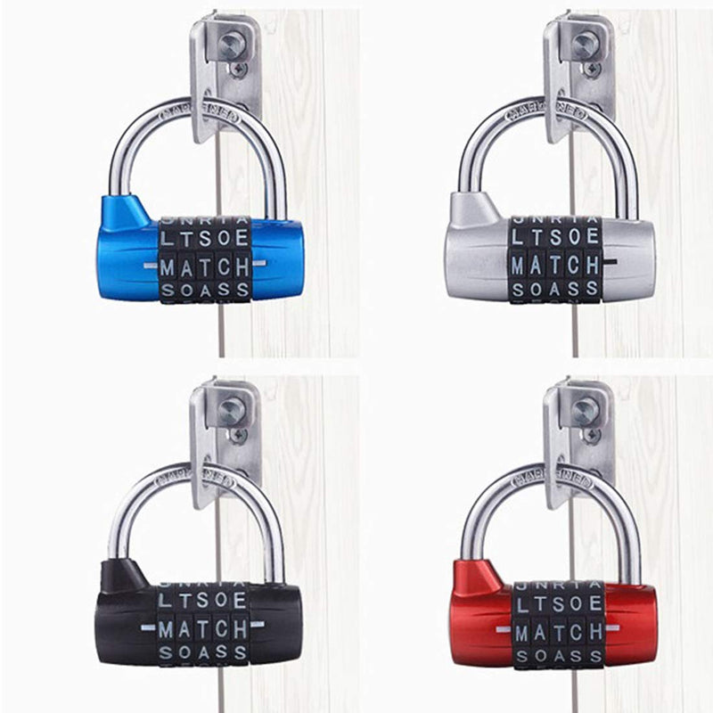 Padlock 5 Letter Word Lock,5 Digit Combination Lock,Gym Locker Lock,Safety Padlock for School Gym Locker,Sports Locker,Fence,Toolbox,Hasp Cabinet Storage (Silver) Silver - NewNest Australia