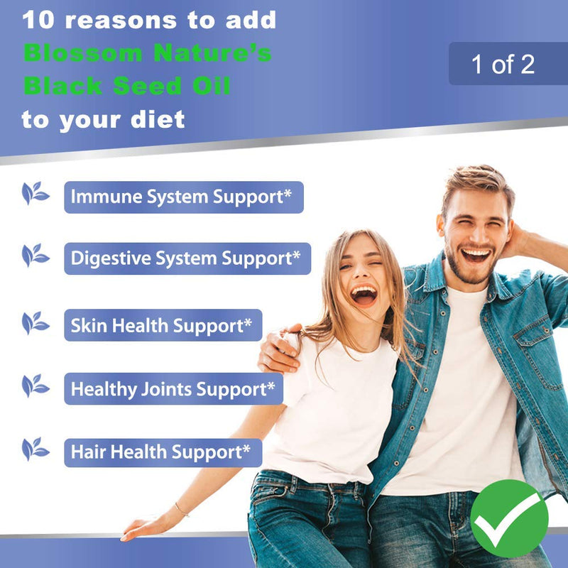 Black Seed Oil Capsules 1000mg - Premium Black Cumin Seed Oil Capsules - Black Seed Oil Liquid Pills - Virgin Cold Pressed Nigella Sativa Oil Pills - Blackseed Oil - 120 Cap (2 Month Supply) - NewNest Australia