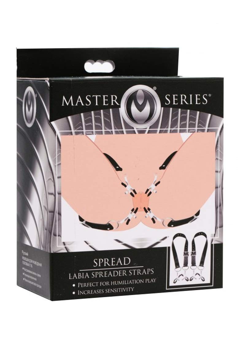 Master Series Spread Labia Spreader Straps with Clamps, Black (AF500) - NewNest Australia
