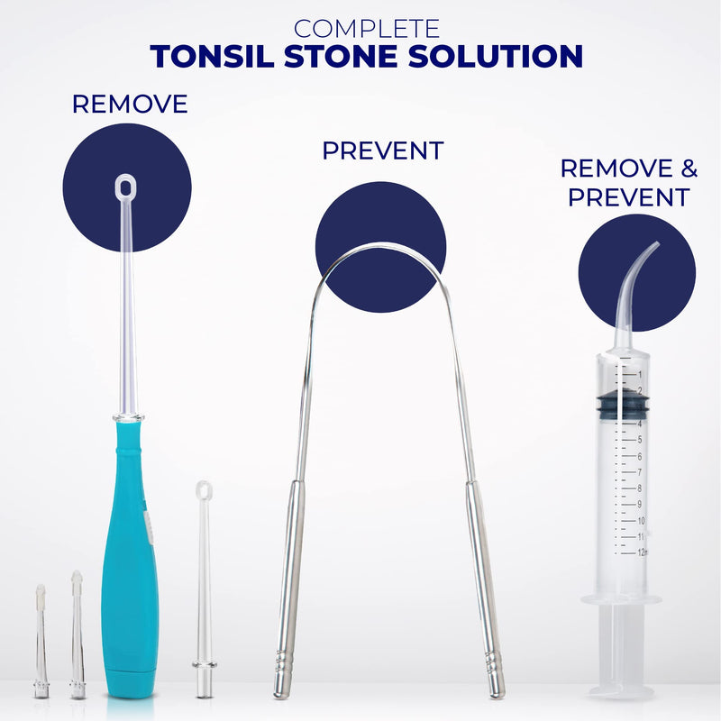 Orali Tonsil Stone Remover Set For Removing And Preventing Tonsil Stones, Combats Bad Breath, Relieves A Sore Throat, Syringe, Tonsil Stone Remover With Led Light And Tongue Cleaner - NewNest Australia