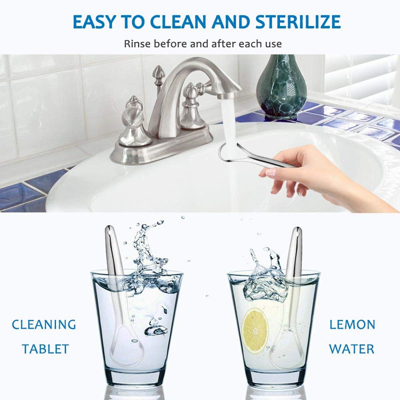 Cafhelp 2-Pack Tongue Scraper, 100% Useful Surgical Stainless Steel Tongue Cleaner for Both Adults and Kids, Professional Reduce Bad Breath Metal Tongue Scrapers, Help Your Oral Hygiene (with 2 cases) - NewNest Australia