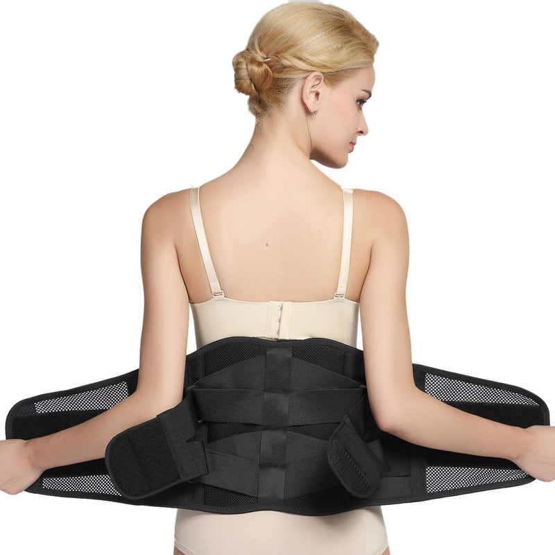 Neotech Care Adjustable Back Support With Double Adjustment Straps - Lumbar & Lower Back - Breathable & Lightweight Material - Wide Support - Posture - Black (Xl) - NewNest Australia