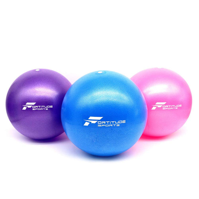 Fortitude Sports Yoga Ball 25cm | Soft Mini Pilates Ball Small for Yoga, Fitness, Core, Stability and Physical Therapy | Inflatable Mini Gym Ball With Inflation Straw Purple - NewNest Australia