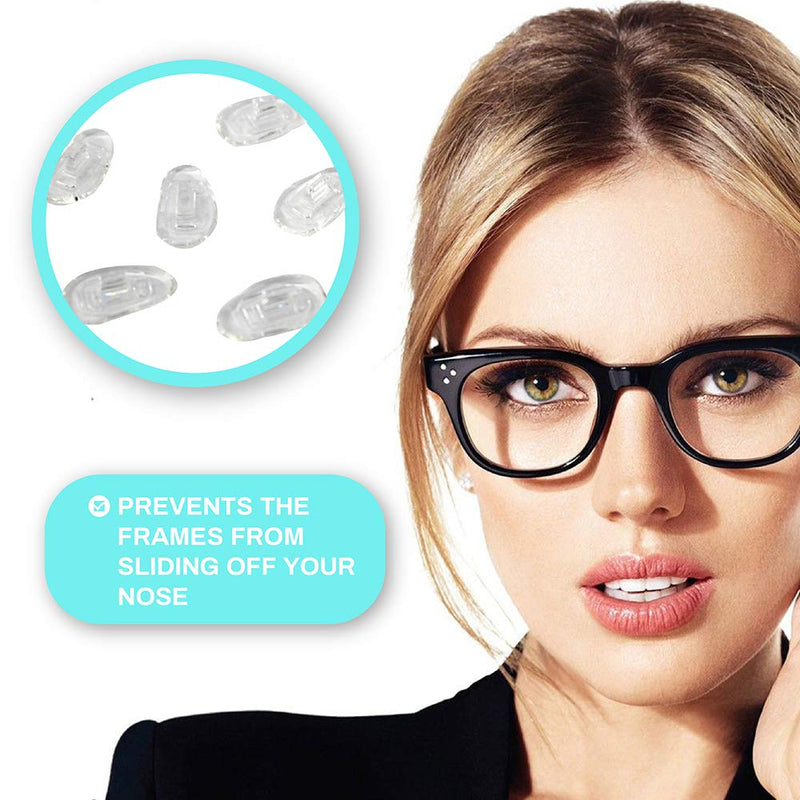 Premium Grade Oval D-Shaped Push-in Silicone Nose Pads 15 mm/0.6'' | 3 Pairs | Nose Pads for Glasses, Spectacles and Eyeglasses by Sports World Vision - NewNest Australia