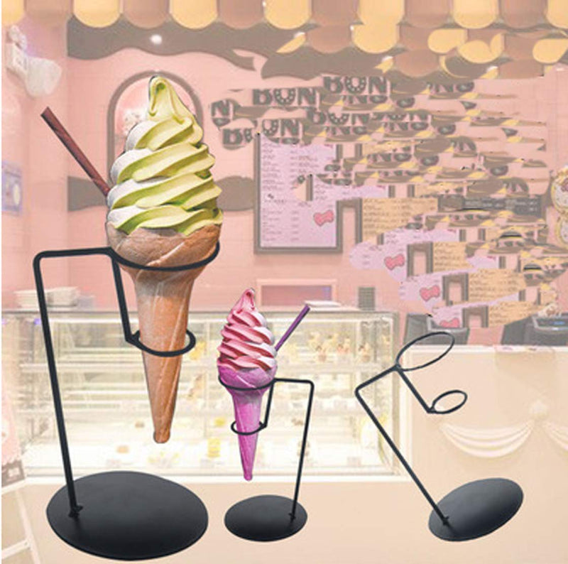 NewNest Australia - Cupcake Ice Cream Cone Holder Display Stand, Iron Single Ice Cream Cone Cupcakes Holder, French Fry Stand Cone Holder, Ice Cream Cone Holder Stand for Ice Cream Cone Display 