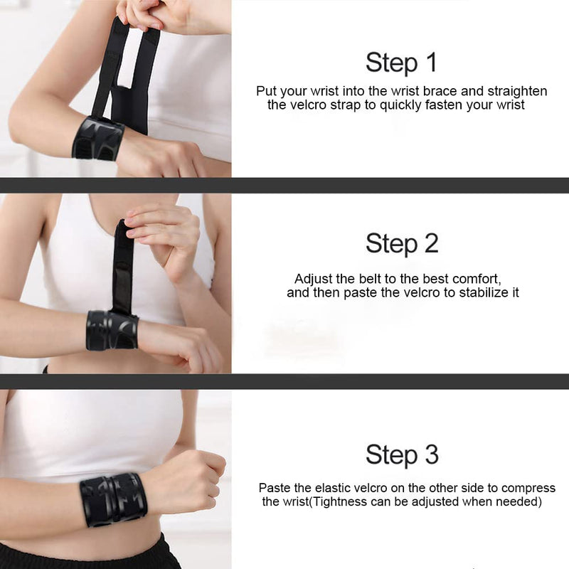 Milec Wrist Brace for Carpal Tunnel, Adjustable Ultra Thin Compression Wrist Wraps Wrist Support for Tendonitis and Arthritis Wrist Straps Pain Relief for Men Women, Working Out, Weightlifting - Black - NewNest Australia