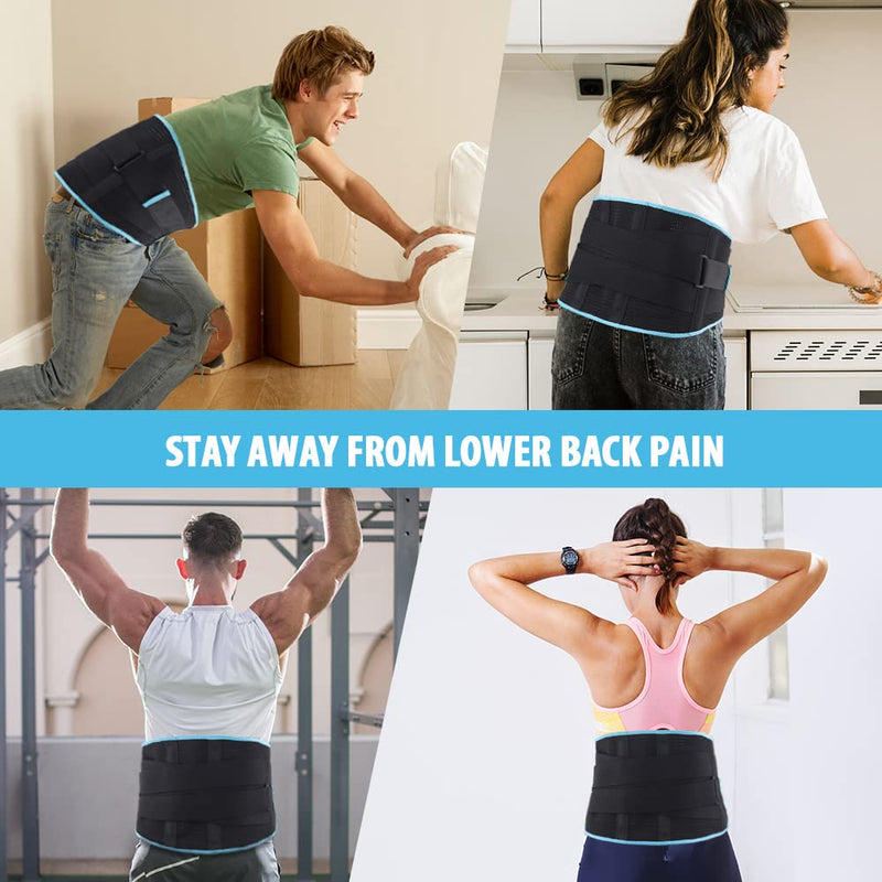 NEWGO Back Brace for Lower Back Pain Relief with 4 Stays, Breathable Back Support Belt for Men/Women, Lumbar Support Belt with Adjustable Support Straps for Herniated Disc, Sciatica, Scoliosis #1 - NewNest Australia