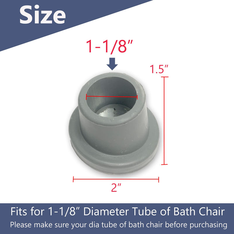 HXCH Replacement Feet for Bath Chair, Shower Toilet Seat Stools & Transfer Bench Anti-Slip Angled Cap for Disable Elderly, 1-1/8 I.D, 4 Pcs, Grey - NewNest Australia