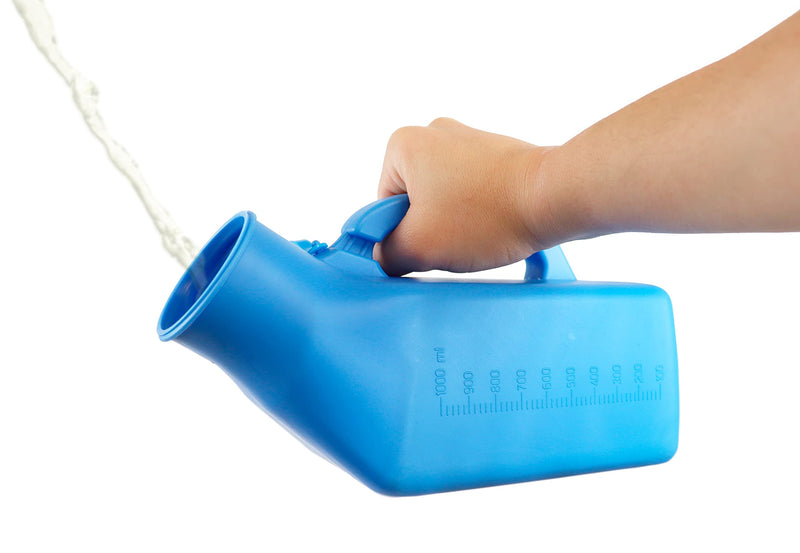 Pepe - Urine Bottles Male (x2 Units, Not Leakproof), Male Urinal Bottle with Lid, Portable Urinals for Men 1000 ml, Emergency Urinal Bottle, Pee Bottle for Men, Urine Bottle Blue 2 counts - NewNest Australia