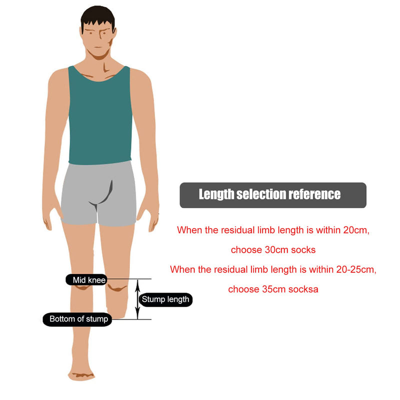 Luqeeg 5pcs Amputee Socks, Soft Breathable Elastic BK Stump Shrinker, Cotton Sweat Absorption Prosthetic Socks for Partial Foot Amputation, Amputee Care, Stump Protection, Limb Compression(L) - NewNest Australia