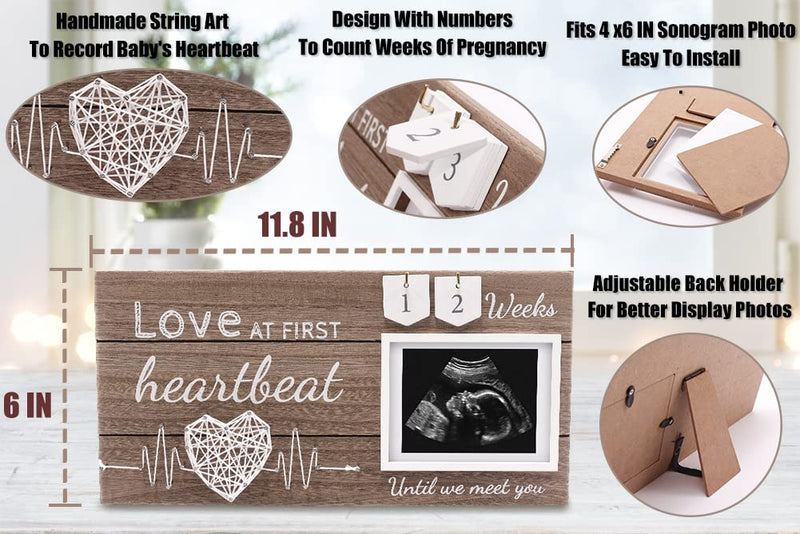 Sonogram Picture Frame Pregnancy Announcements Gift, Love at First Sight Ultrasound picture frames 6x4 Countdown Weeks Design for baby girl room décor, Gender Reveal baby shower First Time Mom Gifts - NewNest Australia