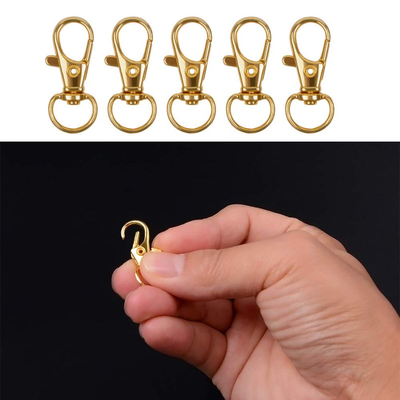 100PCS Keychain Hooks with Key Rings, Metal Swivel Lobster Claw Clasps, for Keychain Clip Lanyard, Jewelry Making, Crafts (Golden) Golden - NewNest Australia