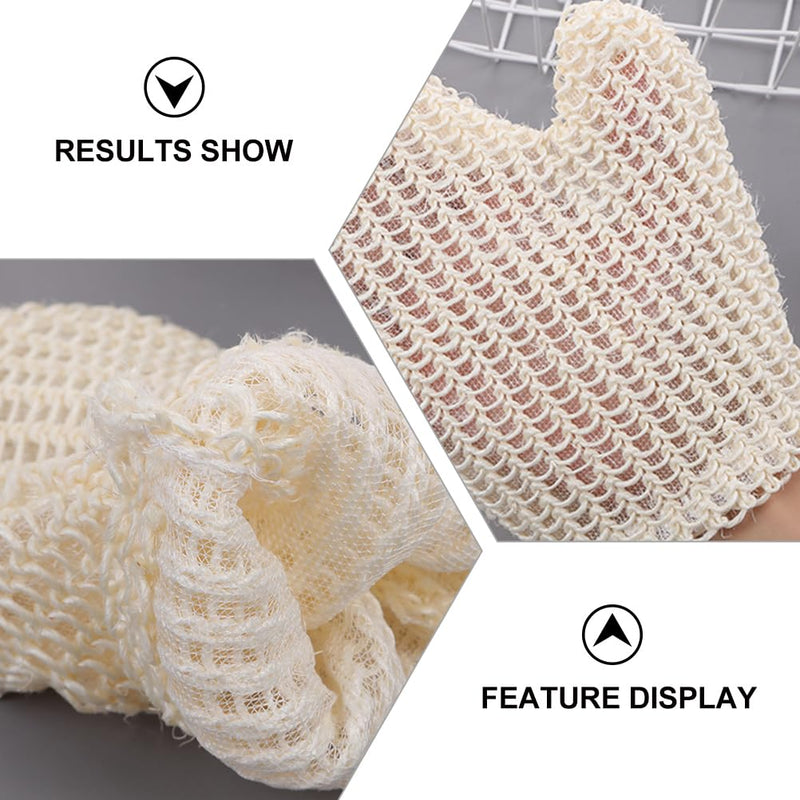 Beavorty Pack of 2 Sisal Bath Gloves Bath Gloves Bath Scrubber for Body Spa Towels Exfoliating Gloves for Body Exfoliating Massage Gloves Body Wash Glove - NewNest Australia