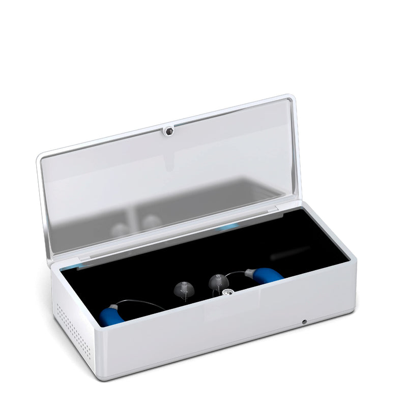 Audinell Perfectdry Electronic Hearing Aid Dry Box - Spacious Size - Dehumidifier Hearing Aids - Removes Sweat And Moisture - With Temperature Control - Dryer White - NewNest Australia
