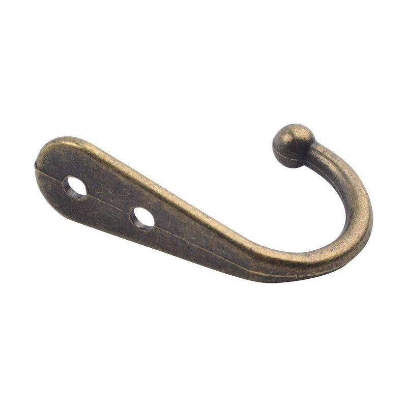 NewNest Australia - Hendevl 20 Pieces Wall Mounted Hook Robe Hooks Single Coat Hanger and 40 Pieces Screws, Bronze Color 