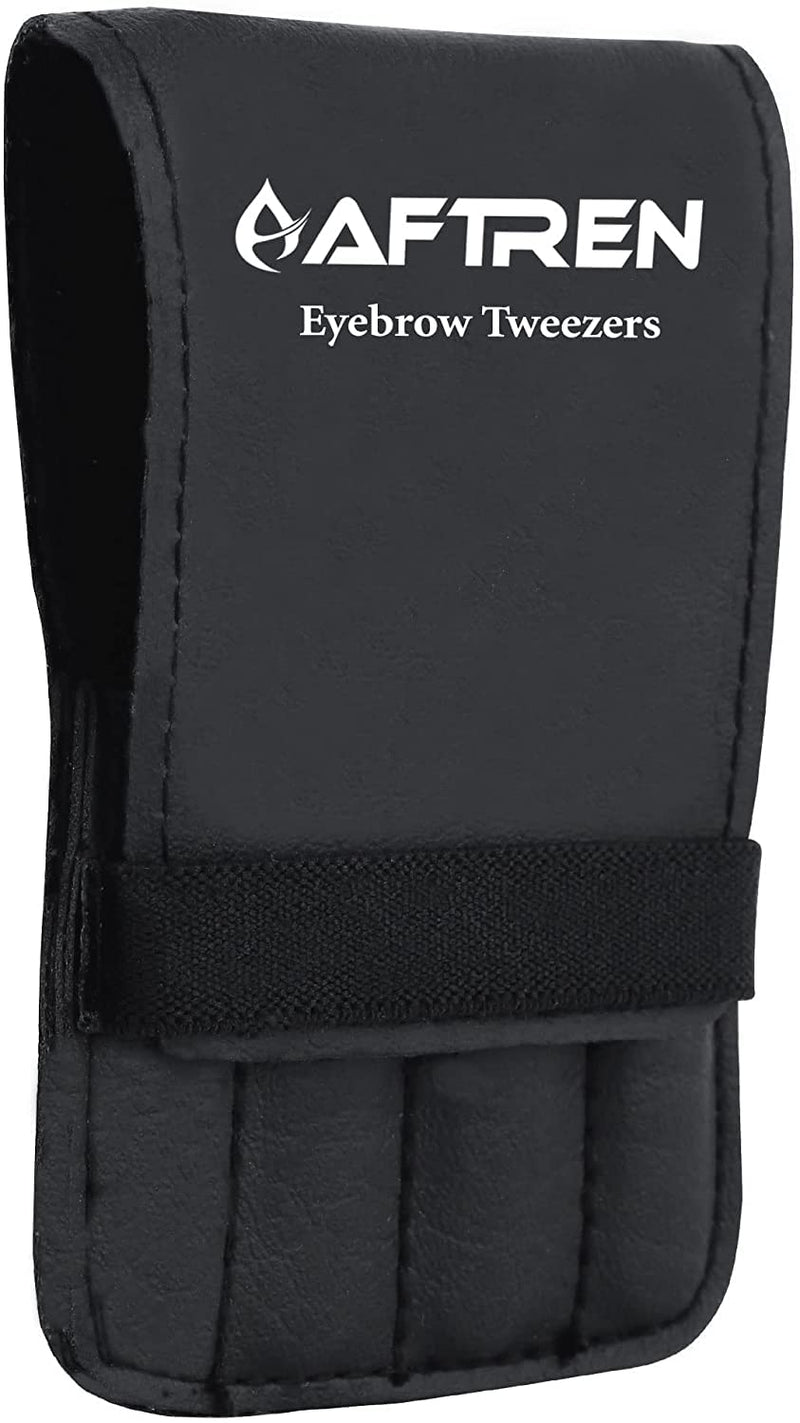 Aftren Professional Stainless Steel Eyebrow Tweezers Set, Best Precision Tweezers For Eyebrow Plucking, Facial Hair And Blackhead Ingrown Hair Remover (Black) - NewNest Australia