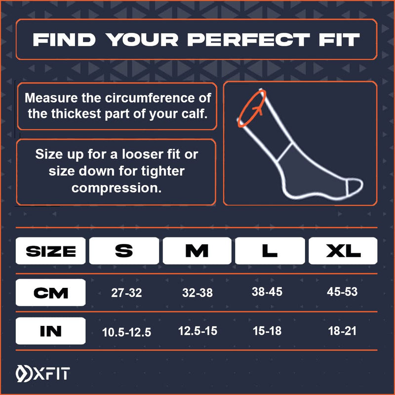 OXFIT Calf Compression Sleeve for Men & Women - Shin Splints Support, Calf Sleeves Ideal for Running, Injury Recovery, Leg Socks, Muscle Cramps - Pair (S, Grey) S - NewNest Australia