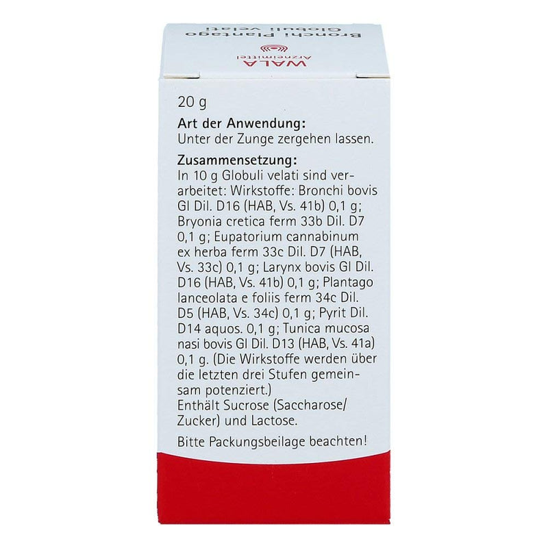 BRONCHI PLANTAGO Globuli velati 20 g - NewNest Australia