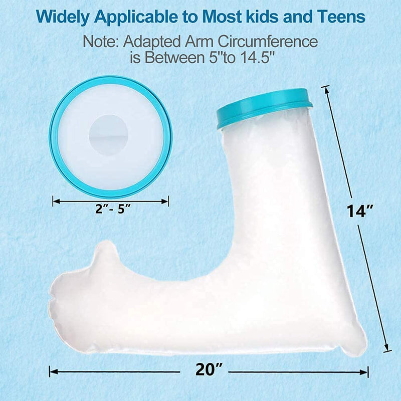 Fasola Child Cast Cover Arm Waterproof for Shower, Plaster Hand Sleeve Dressing Protector for Broken Wrist, Elbow, Fingers Wound, Burns, Reusable Cast Bag Full Arm Keep Wounds & Bandage Dry, 23 inch 11-15 Yrs(60cm) - NewNest Australia