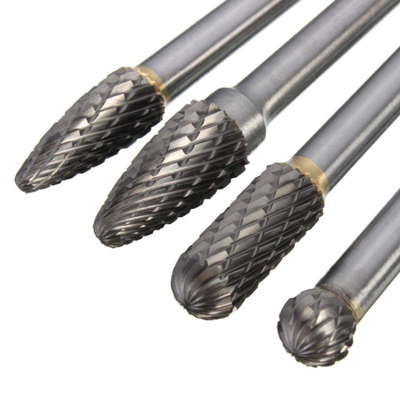 Wolfride 4pcs Long Shank Tungsten Carbide Burr Set 6mm Shank Die Grinder Burr Set for Metal 6-Inch Length - NewNest Australia