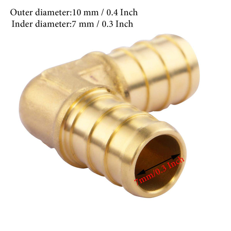 Litorange 18 PCS 1/2 inch T PEX Tee(4PCS) & 90 Degree Elbow(6PCS) & Straight Coupling 1/2" (8PCS) Lead Free Brass Barb Crimp Pipe Fitting/Fittings 1/2" 3 Size 18PCS - NewNest Australia