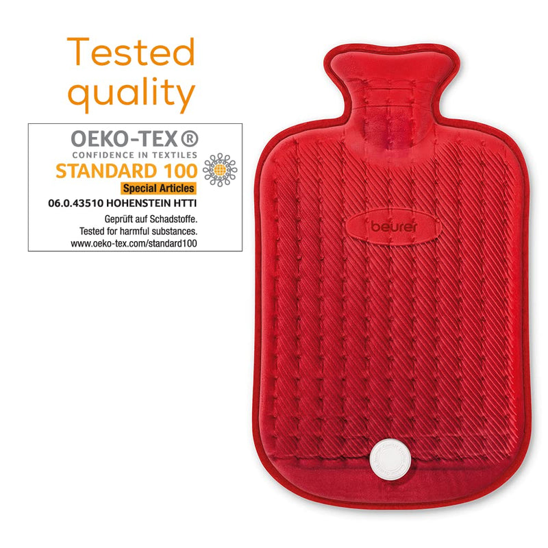 Beurer HK44UK Heat Pad | Soft and cosy electric heat pad | Rapid warm-up function | 3 electronically regulated temperature settings | Machine-washable | The NEW-AGE hot water bottle, 50 x 30 cm, Red - NewNest Australia