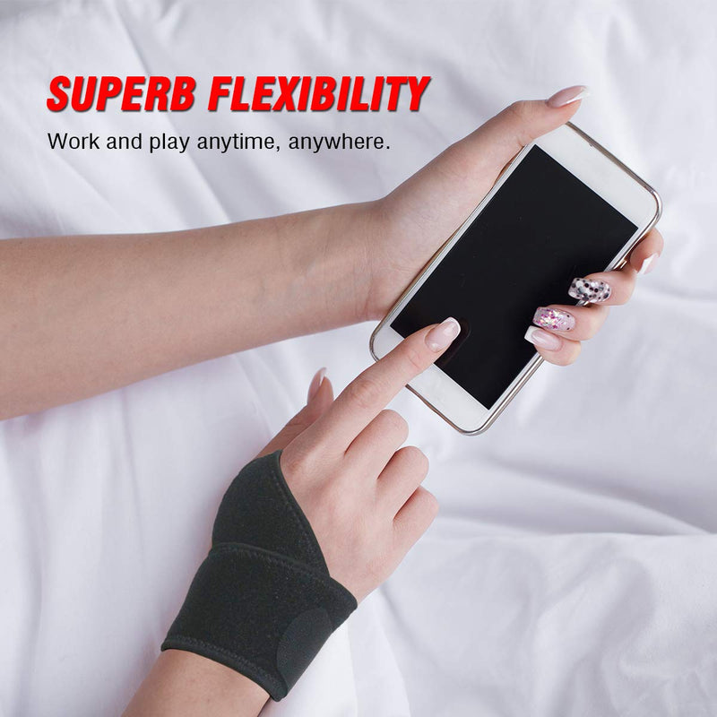 Wrist Brace for Carpal Tunnel, Comfortable and Adjustable Wrist Support Brace for Arthritis and Tendinitis, Wrist Compression Wrap for Pain Relief, Fit for Both Left Hand and Right Hand – Single Black - NewNest Australia